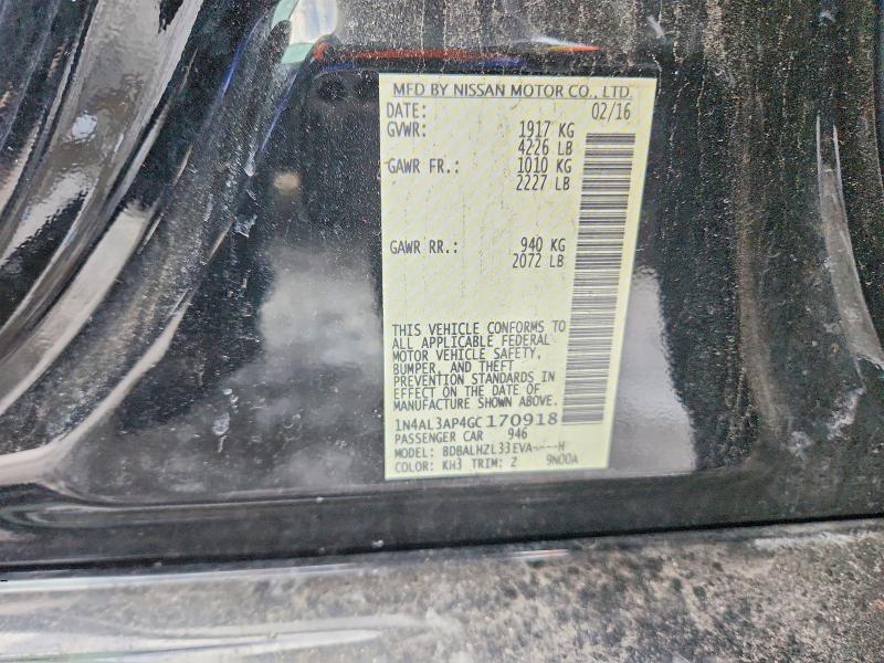 2016 Nissan Altima მანქანა იყიდება აუქციონზე, vin: 1N4AL3AP4GC170918, აუქციონის ნომერი: 98493575
