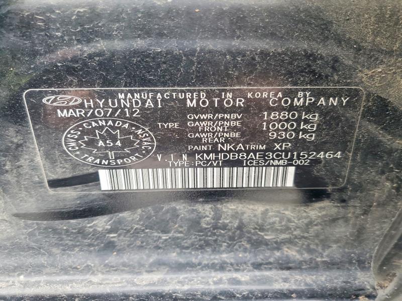 98154535 :رقم المزاد ، KMHDB8AE3CU152464 vin ، 2012 Hyundai Elantra To مزاد بيع
