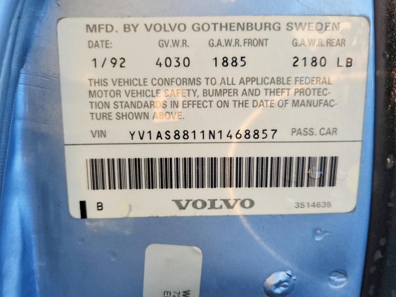 Продажа на аукционе авто 1992 Volvo 240 Base, vin: YV1AS8811N1468857, номер лота: 75077925