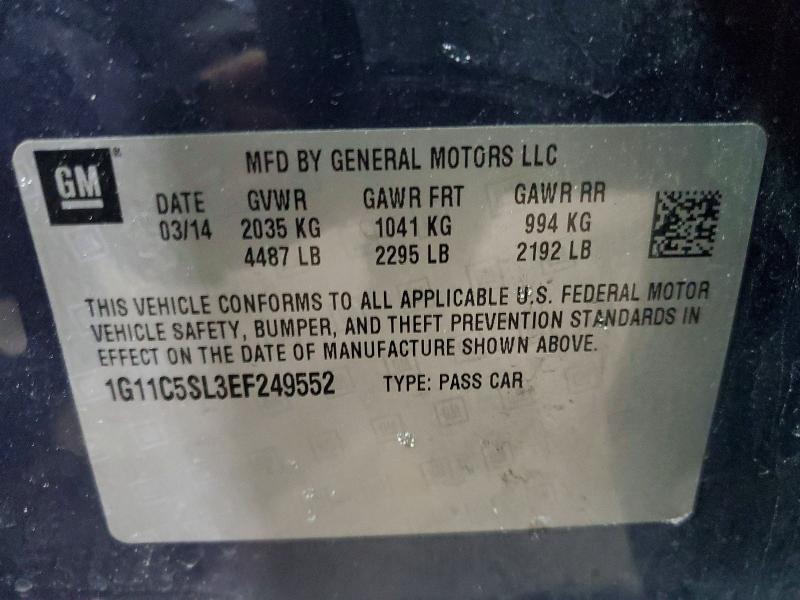 Продаж на аукціоні авто 2014 Chevrolet Malibu, vin: 1G11C5SL3EF249552, номер лоту: 74233525