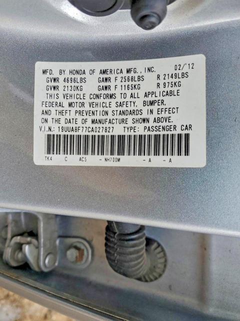 Aukcja sprzedaży 2012 Acura Tl, vin: 19UUA8F77CA027827, numer aukcji: 98484245