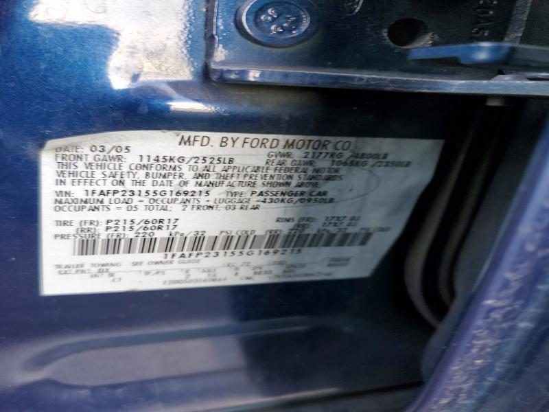 97894115 :رقم المزاد ، 1FAFP23155G169215 vin ، 2005 Ford Five Hundred مزاد بيع