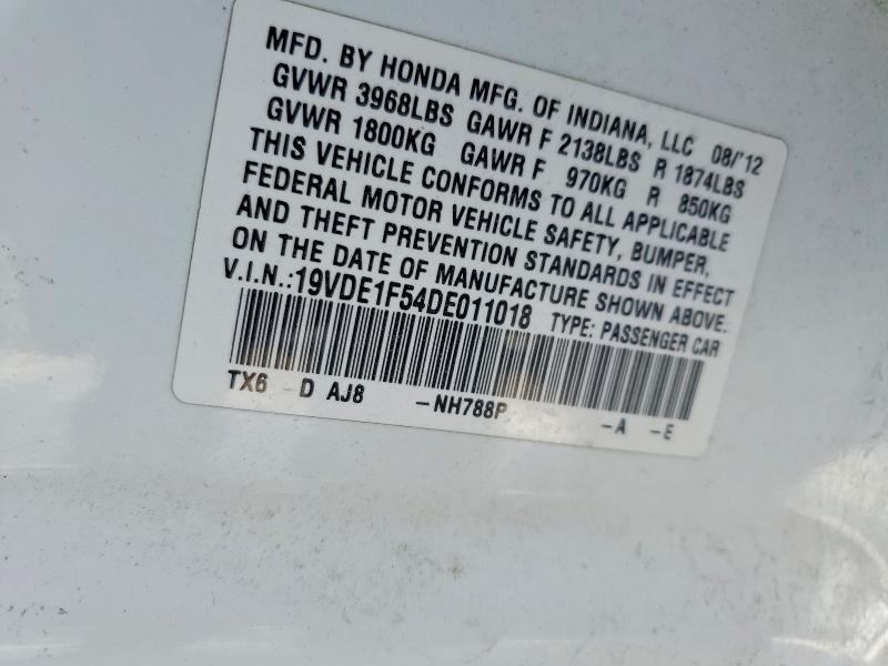 74590335 :رقم المزاد ، 19VDE1F54DE011018 vin ، 2013 Acura Ilx مزاد بيع