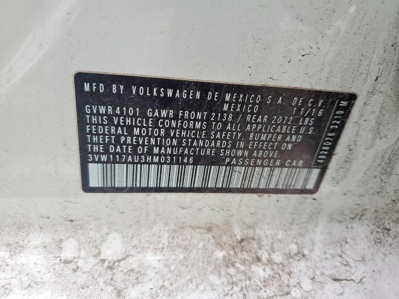 Aukcja sprzedaży 2017 Volkswagen Golf, vin: 3VW117AU3HM031146, numer aukcji: 99073665