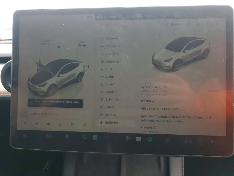 Продаж на аукціоні авто 2023 Tesla Model Y, vin: 7SAYGAEE5PF714567, номер лоту: 73239385