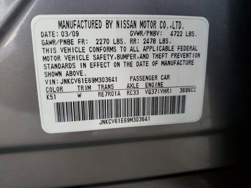 Aukcja sprzedaży 2009 Infiniti G37, vin: JNKCV61E69M303641, numer aukcji: 74595205