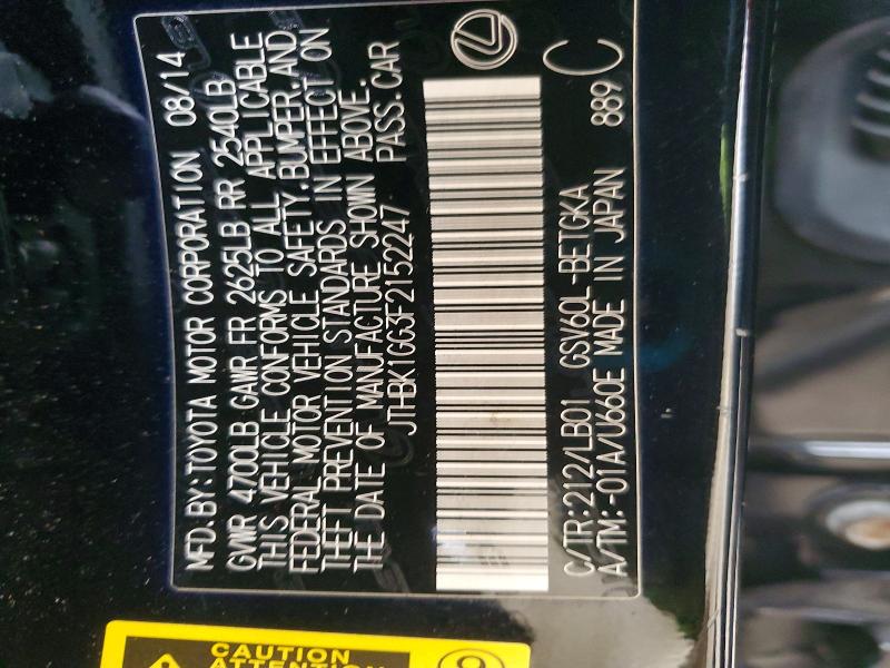 72439895 :رقم المزاد ، JTHBK1GG3F2152247 vin ، 2015 Lexus Es 350 مزاد بيع