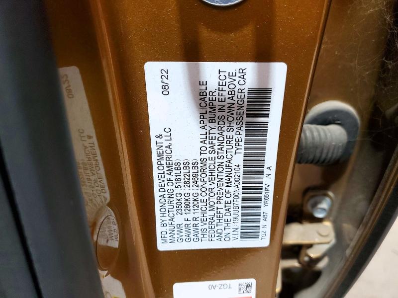 2022 Acura Tlx მანქანა იყიდება აუქციონზე, vin: 19UUB7F00NA002104, აუქციონის ნომერი: 73917455
