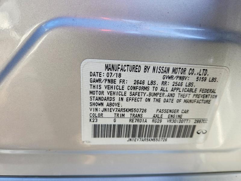 Продаж на аукціоні авто 2019 Infiniti Q50, vin: JN1EV7AR5KM550726, номер лоту: 75083855