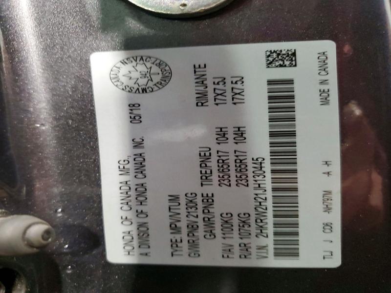 72160055 :رقم المزاد ، 2HKRW2H21JH130445 vin ، 2018 Honda Cr-v مزاد بيع