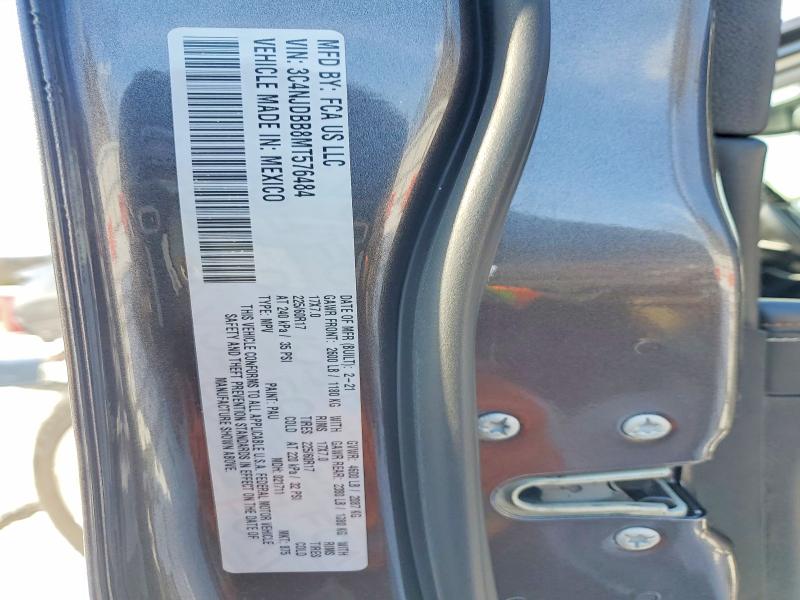 98085435 :رقم المزاد ، 3C4NJDBB8MT576484 vin ، 2021 Jeep Compass مزاد بيع