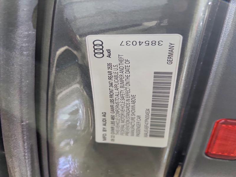 2023 Audi A4 მანქანა იყიდება აუქციონზე, vin: WAUEABF47PN004534, აუქციონის ნომერი: 74834375