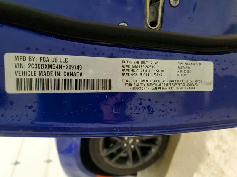 Aukcja sprzedaży 2022 Dodge Charger, vin: 2C3CDXMG4NH209749, numer aukcji: 73020755