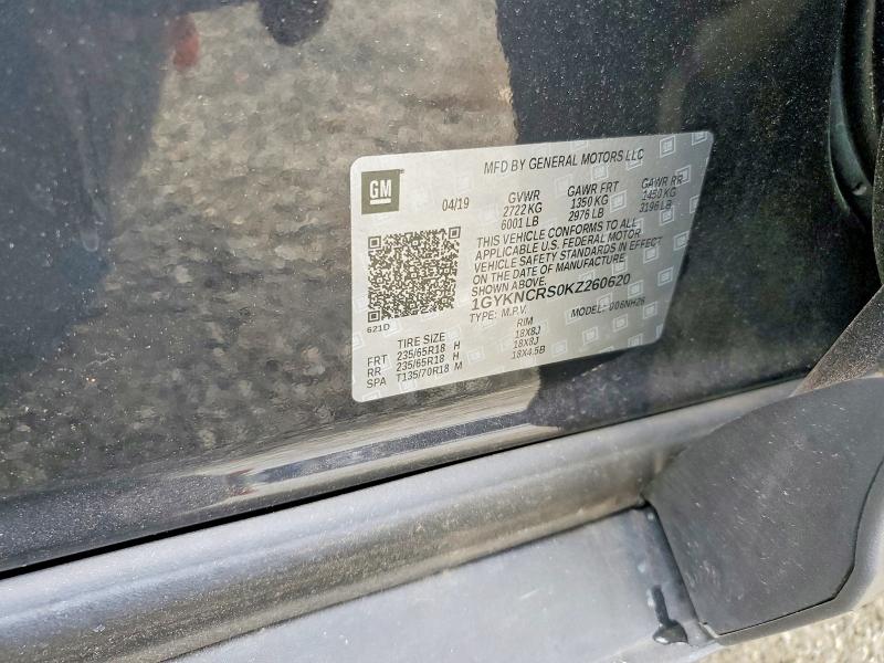 2019 Cadillac Xt5 მანქანა იყიდება აუქციონზე, vin: 1GYKNCRS0KZ260620, აუქციონის ნომერი: 74362715