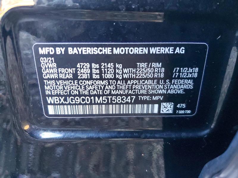 Продажа на аукционе авто 2021 Bmw X1, vin: WBXJG9C01M5T58347, номер лота: 98789435