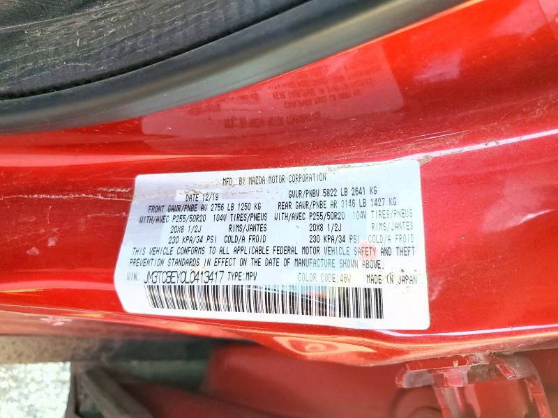 Aukcja sprzedaży 2020 Mazda Cx-9, vin: JM3TCBEY0L0413417, numer aukcji: 55059386