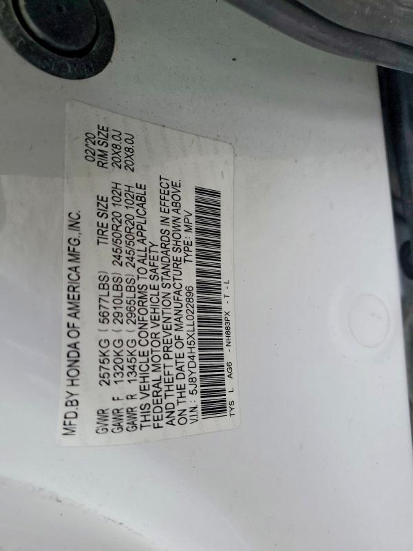 Продаж на аукціоні авто 2020 Acura Mdx Techno, vin: 5J8YD4H5XLL022896, номер лоту: 72599685