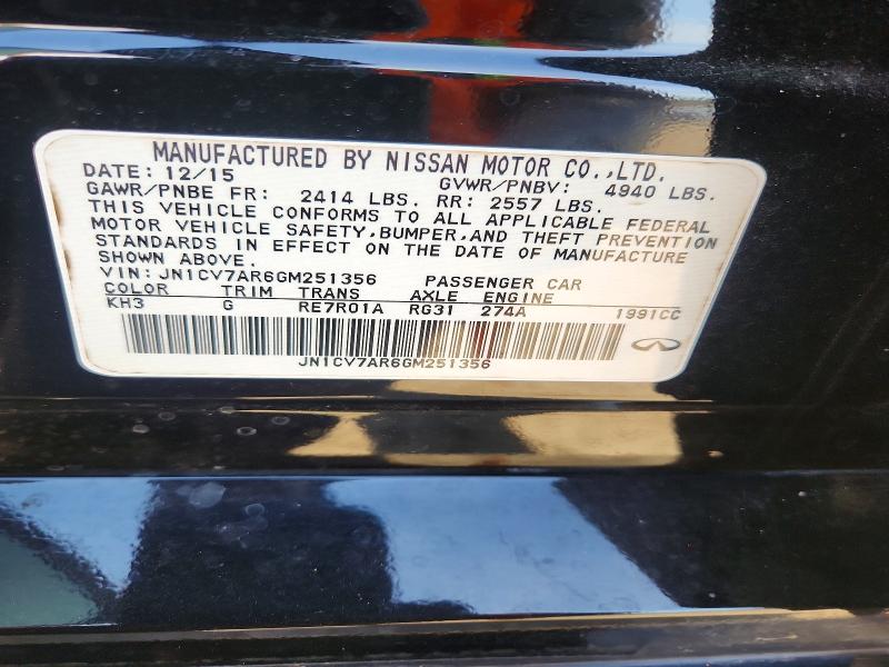Aukcja sprzedaży 2016 Infiniti Q50 Base, vin: JN1CV7AR6GM251356, numer aukcji: 73593305