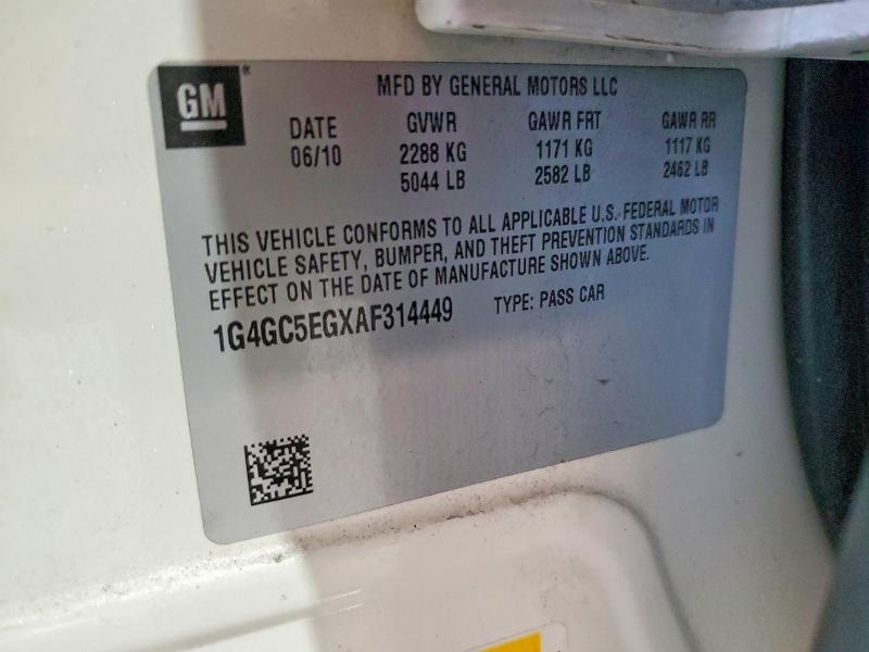 Aukcja sprzedaży 2010 Buick Lacrosse, vin: 1G4GC5EGXAF314449, numer aukcji: 72498135