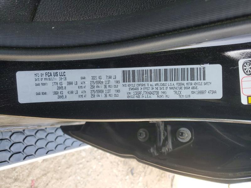 Aukcja sprzedaży 2019 Ram 1500, vin: 1C6SRFJT7KN642738, numer aukcji: 74014675