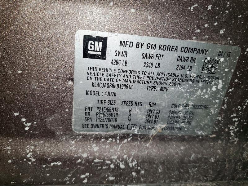 Продажа на аукционе авто 2015 Buick Encore, vin: KL4CJASB6FB190618, номер лота: 73511405