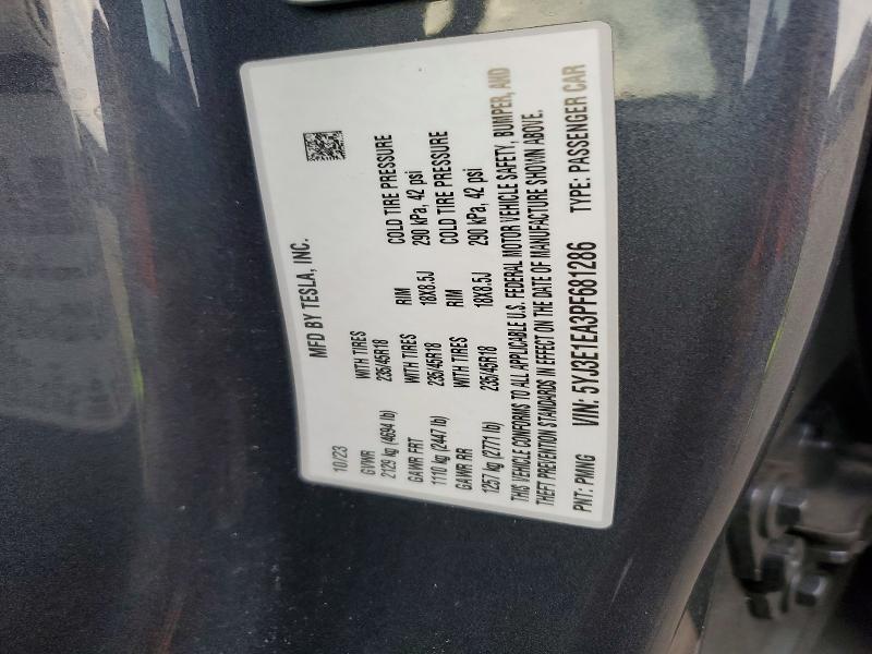 Продажа на аукционе авто 2023 Tesla Model 3, vin: 5YJ3E1EA3PF681286, номер лота: 74120205