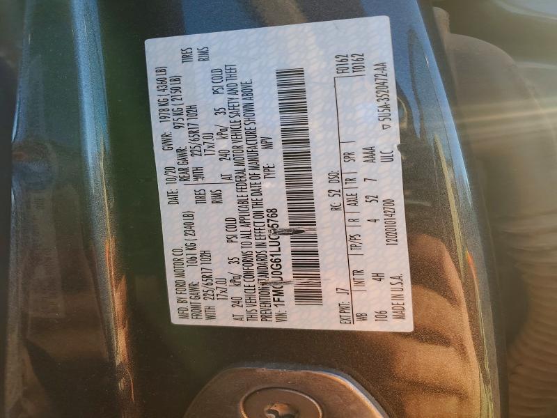2020 Ford Escape მანქანა იყიდება აუქციონზე, vin: 1FMCU0G61LUC35768, აუქციონის ნომერი: 97937845