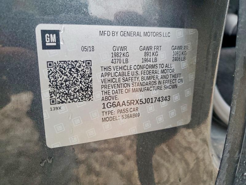 74036025 :رقم المزاد ، 1G6AA5RX5J0174343 vin ، 2018 Cadillac Ats مزاد بيع
