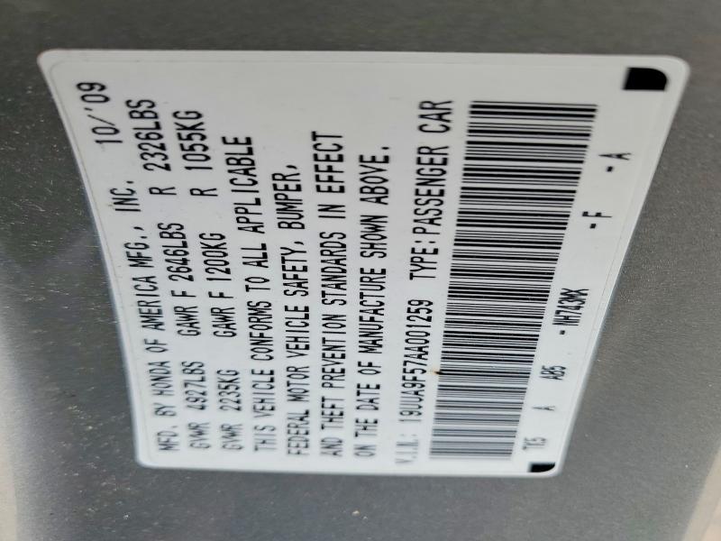 97431265 :رقم المزاد ، 19UUA9F57AA001259 vin ، 2010 Acura Tl مزاد بيع