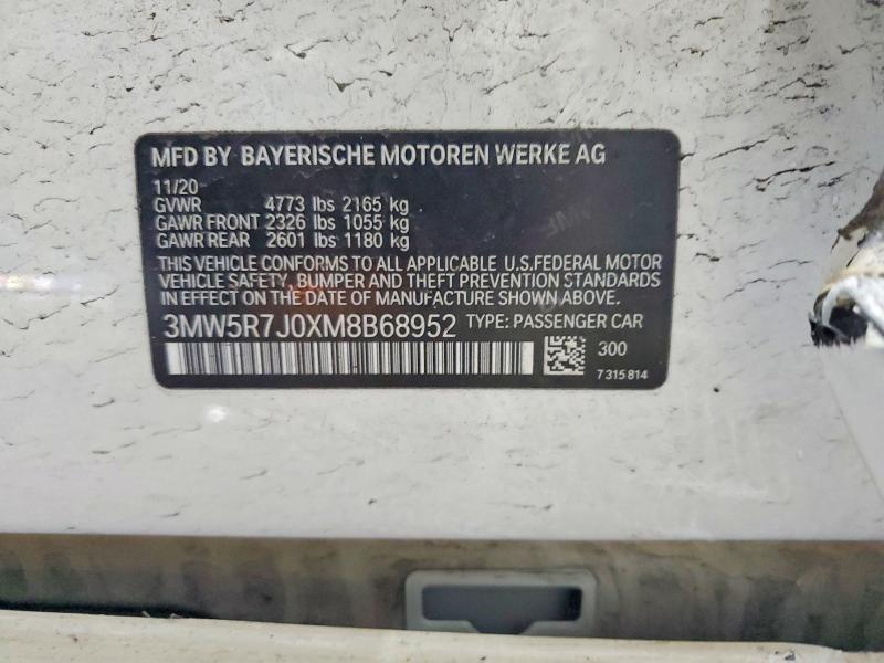 Aukcja sprzedaży 2021 Bmw Motorrad 330xi, vin: 3MW5R7J0XM8B68952, numer aukcji: 99670995