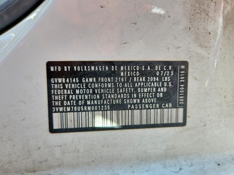 Aukcja sprzedaży 2024 Volkswagen Jetta, vin: 3VWEM7BU5RM001235, numer aukcji: 73024725