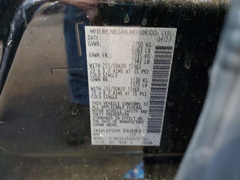 75395175 :رقم المزاد ، 5N1DL1FS1PC368831 vin ، 2023 Infiniti Qx60 مزاد بيع