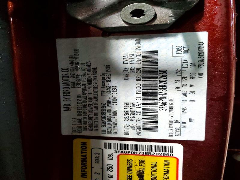 73533095 :رقم المزاد ، 3FA6P0H73ER202660 vin ، 2014 Ford Fusion مزاد بيع