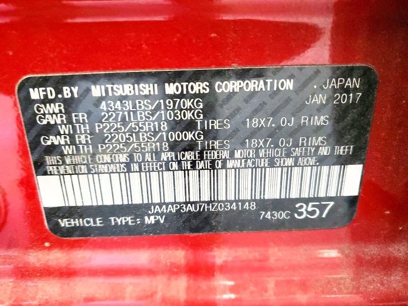Продаж на аукціоні авто 2017 Mitsubishi Outlander Sport, vin: JA4AP3AU7HZ034148, номер лоту: 99005945