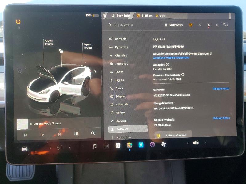 Aukcja sprzedaży 2022 Tesla Model 3, vin: 5YJ3E1EA4NF301966, numer aukcji: 75438855