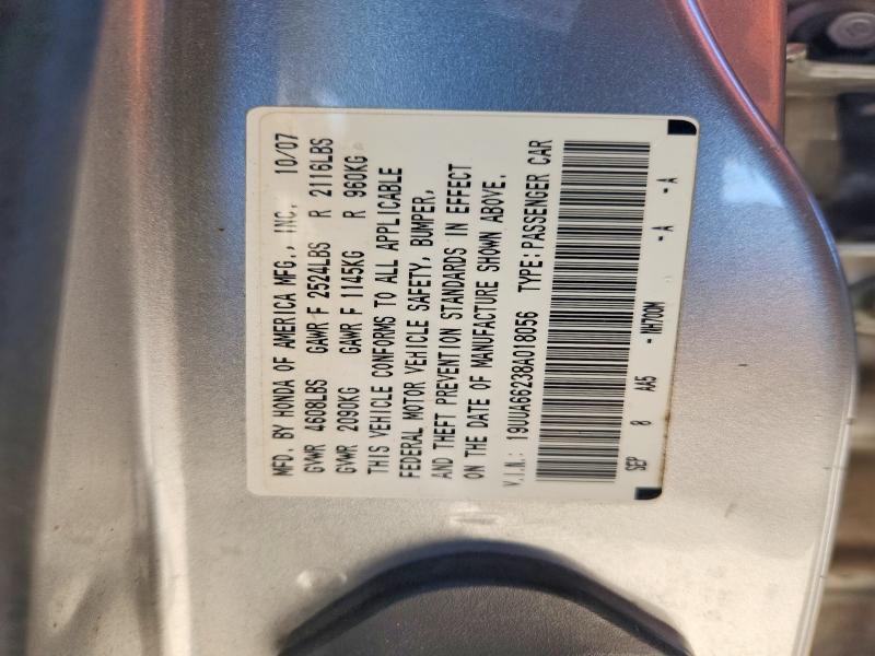 Aukcja sprzedaży 2008 Acura Tl, vin: 19UUA66238A018056, numer aukcji: 72687595