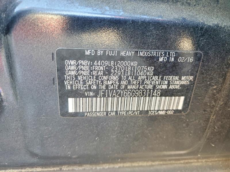 Продаж на аукціоні авто 2016 Subaru Wrx, vin: JF1VA2Y66G9831148, номер лоту: 75378685