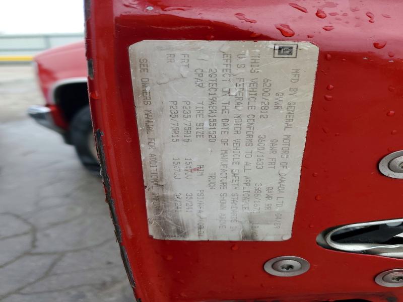 97409025 :رقم المزاد ، 2GTEC19K8K1551520 vin ، 1989 Gmc Sierra مزاد بيع