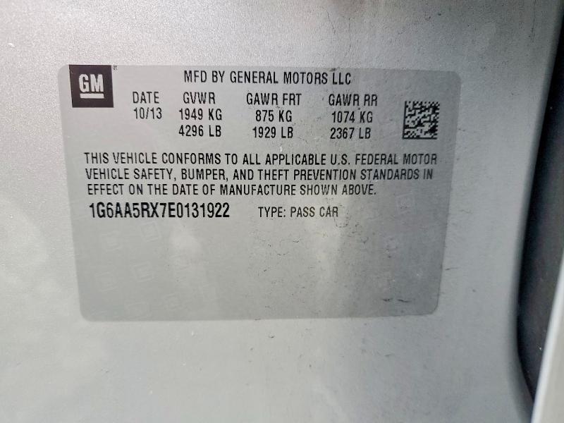 2014 Cadillac Ats მანქანა იყიდება აუქციონზე, vin: 1G6AA5RX7E0131922, აუქციონის ნომერი: 99031425