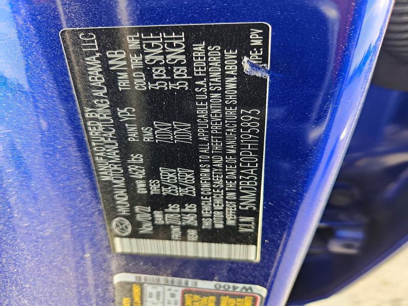74016195 :رقم المزاد ، 5NMJB3AE0PH195893 vin ، 2023 Hyundai Tucson مزاد بيع