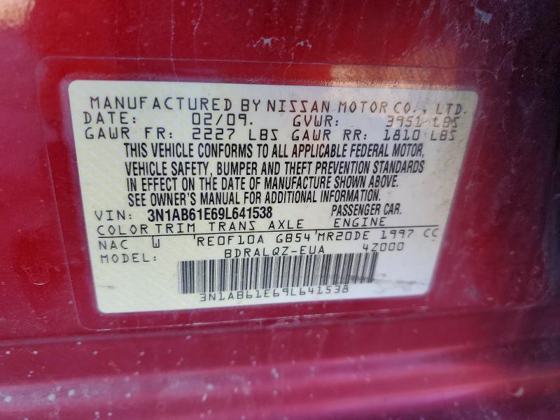 73339745 :رقم المزاد ، 3N1AB61E69L641538 vin ، 2009 Nissan Sentra مزاد بيع