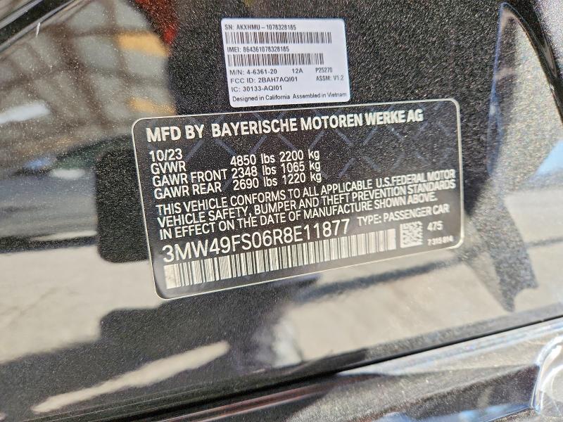 Продажа на аукционе авто 2024 Bmw M340i, vin: 3MW49FS06R8E11877, номер лота: 98983365