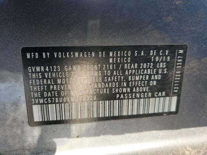 95442395 :رقم المزاد ، 3VWC57BU0KM270320 vin ، 2019 Volkswagen Jetta مزاد بيع