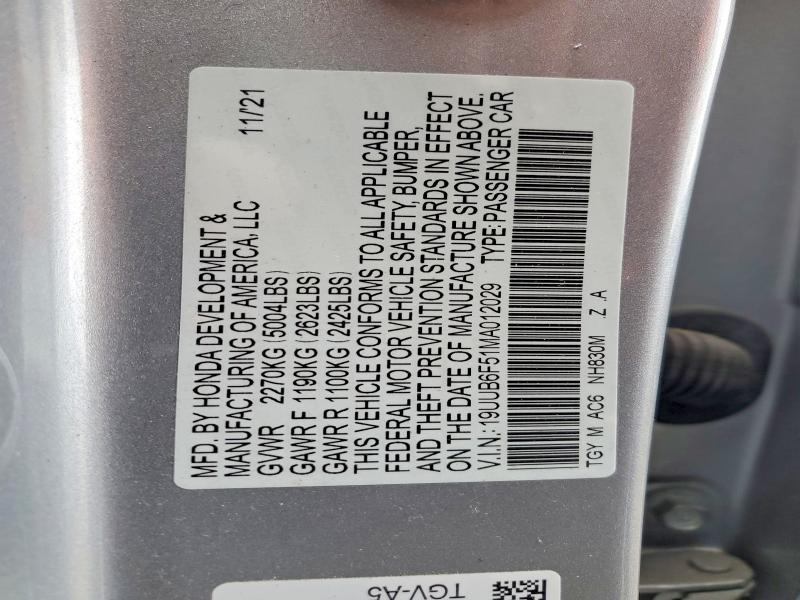 Aukcja sprzedaży 2021 Acura Tlx, vin: 19UUB6F51MA012029, numer aukcji: 98835215