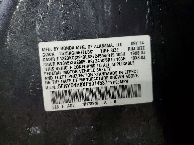 2015 Acura Mdx მანქანა იყიდება აუქციონზე, vin: 5FRYD4H8XFB014537, აუქციონის ნომერი: 73634115