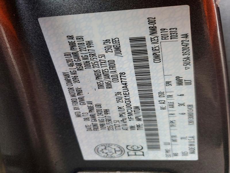 Продажа на аукционе авто 2014 Ford Escape, vin: 1FMCU0GX1EUA47778, номер лота: 98509485