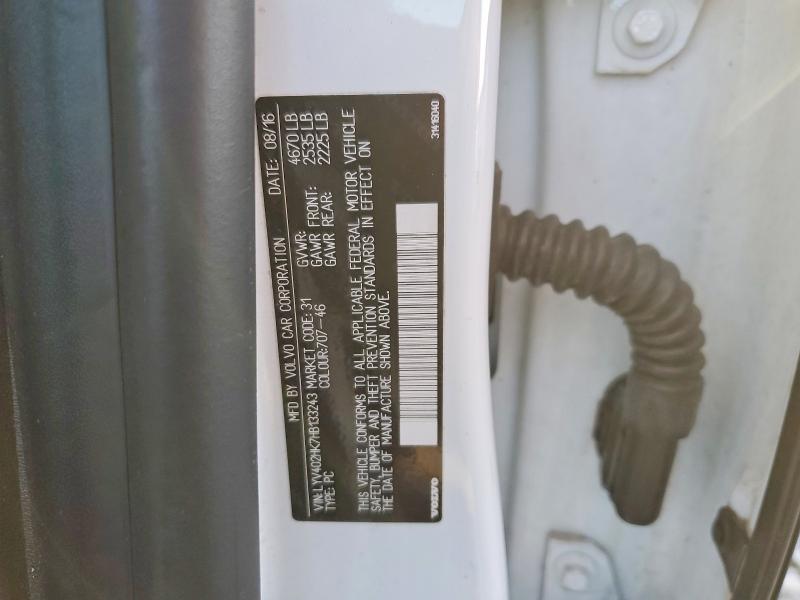 2017 Volvo S60 მანქანა იყიდება აუქციონზე, vin: LYV402HK7HB133243, აუქციონის ნომერი: 98212635