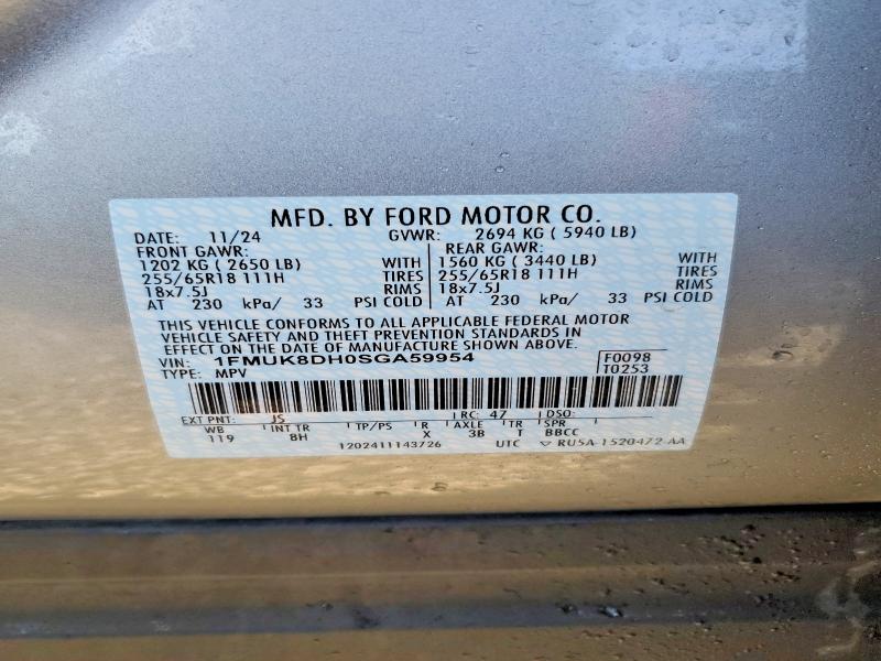 Продаж на аукціоні авто 2025 Ford Explorer A, vin: 1FMUK8DH0SGA59954, номер лоту: 98396515