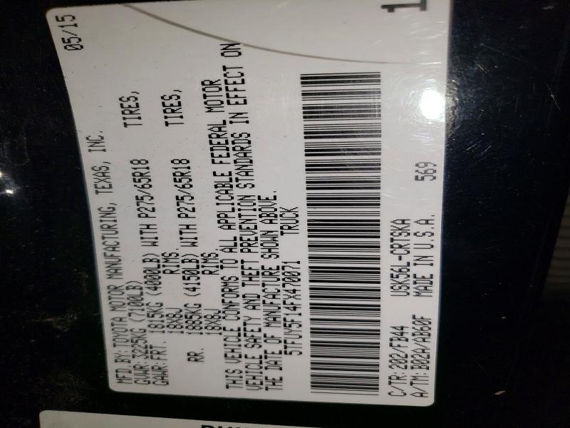 73218095 :رقم المزاد ، 5TFUY5F14FX470071 vin ، 2015 Toyota Tundra مزاد بيع