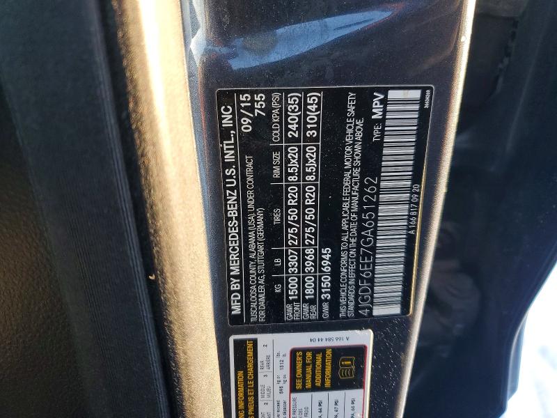 2016 Mercedes-benz Gl მანქანა იყიდება აუქციონზე, vin: 4JGDF6EE7GA651262, აუქციონის ნომერი: 74743245